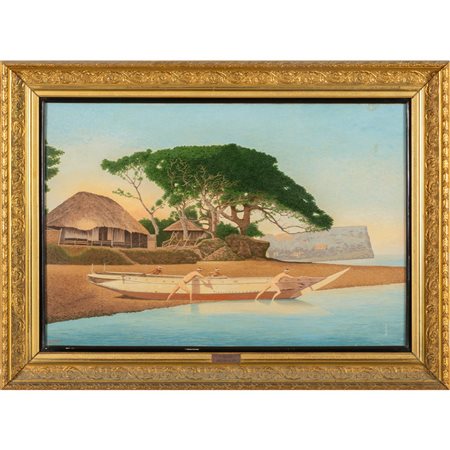 BOZZETTI GIUSEPPE (1876-1949) <br>Scena costiera 