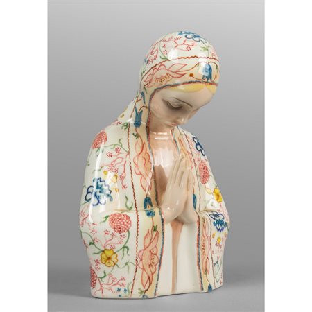 Madonna orante<br>scultura in ceramica <br>f.ta 