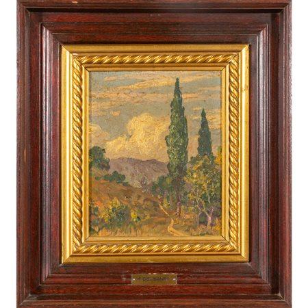 FELICE DEL SANTO (1864-1934) <br>Paesaggio con 