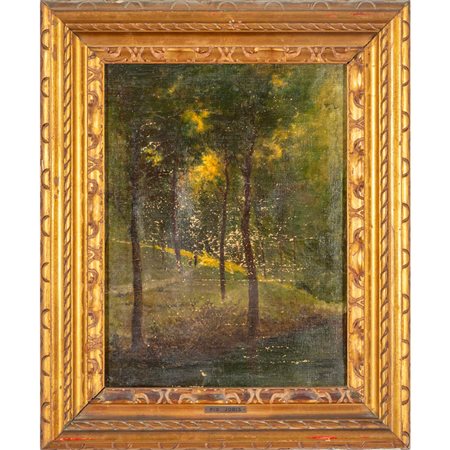 Scuola italiana sec.XIX<br>Bosco<br>olio cm. 