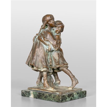 R.Rota<br>Bambine<br>scultura in bronzo con base 
