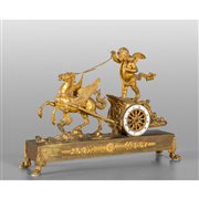 Orologio in bronzo dorato raffigurante il carro 
