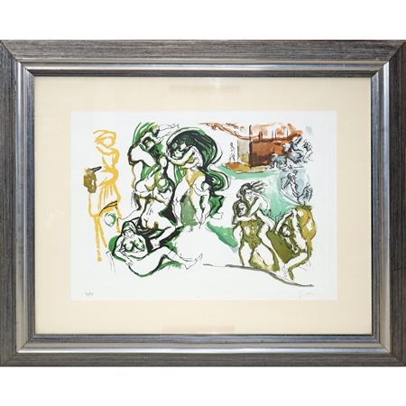 Renato Guttuso (Bagheria 1911 - Roma 1987)  - Dramma epico, 20° secolo