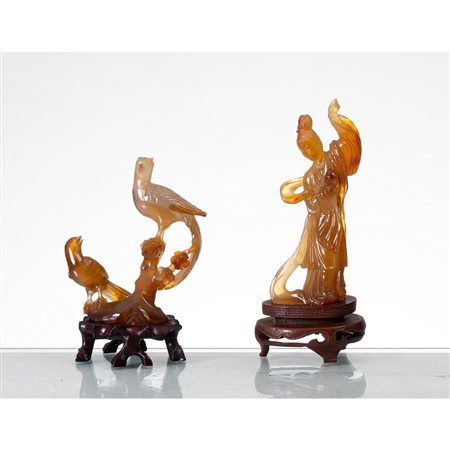 MANIFATTURA CINESE DEL XX SECOLO, Due piccole sculture