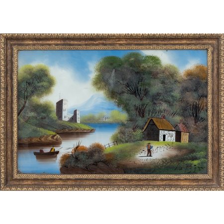 PITTORE INGLESE DELLA FINE DELL'800, Pittura su vetro