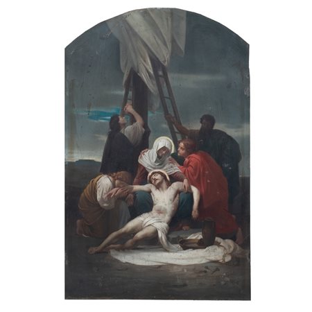 PITTORE FRANCESE DEL XIX SECOLO, Olio su metallo