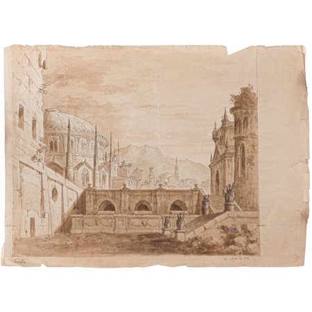 GIUSEPPE SAITTA, Due disegni acquarellati