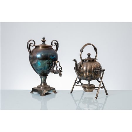 MAN. EURO. XIX/XX SEC., Samovar, teiera, centrotavola e piatto