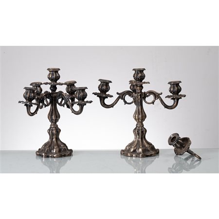 MANIFATTURA ITALIANA DEL XX SECOLO, Coppia di candelabri