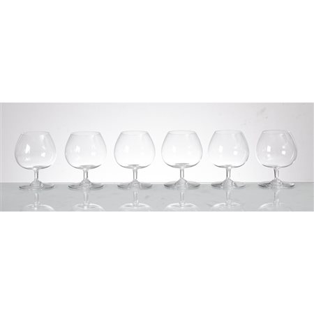 BACCARAT, Sei bicchieri da cognac in cristallo
