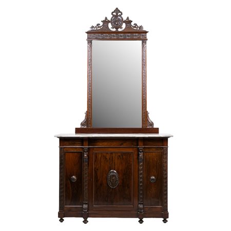 MANIFATTURA SICILIANA FINE DELL'800, Etagere con specchiera