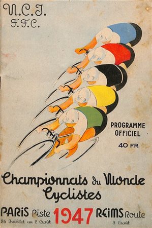 Campionati del Mondo di Ciclismo. Lotto di 3 programmi ufficiali: 1947 a Reims