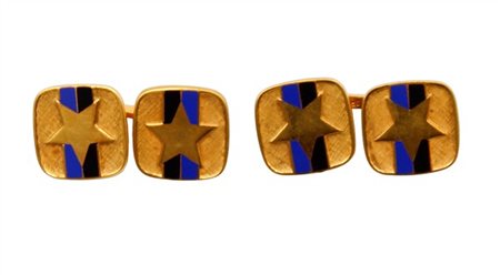 F.C. Internazionale. Gemelli in oro 750, peso 8 grammi, donati da presidente An