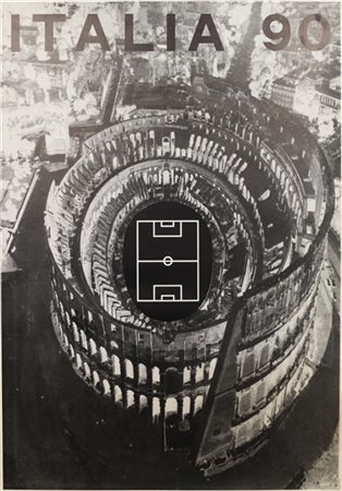 Coppa del Mondo 1990. Poster originale della competizione raffigurante il Colos