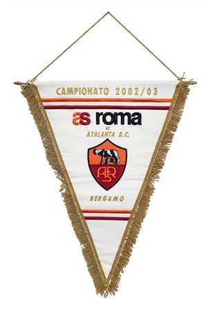 Atalanta B.C. - AS Roma. Gagliardetto ricamato da ncontro disputata in data 19