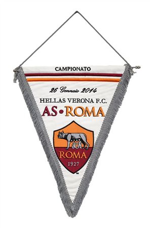 Hellas Verona F.C. - AS Roma. Gagliardetto ricamato da incontro disputata in da