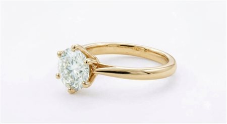 ANELLO SOLITARIO IN ORO GIALLO CON DIAMANTE NATURALE DA 1,50 CT