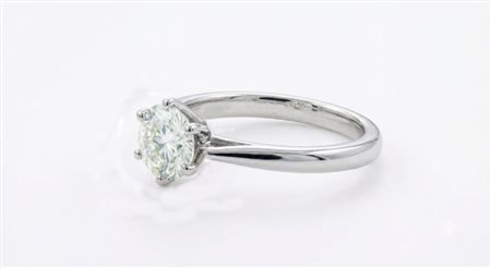 ANELLO SOLITARIO IN ORO BIANCO CON DIAMANTE NATURALE DA 1 CT