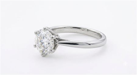 ANELLO SOLITARIO IN ORO BIANCO CON DIAMANTE NATURALE DA 1,50 CT