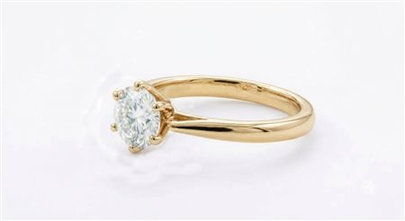 ANELLO SOLITARIO IN ORO GIALLO CON DIAMANTE NATURALE DA 1 CT