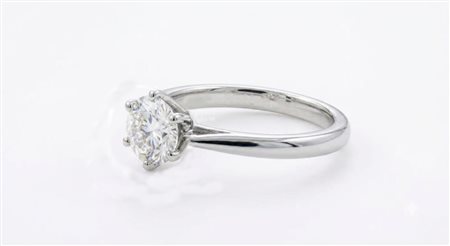 ANELLO SOLITARIO IN ORO BIANCO CON DIAMANTE NATURALE DA 0,50 CT