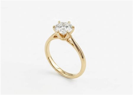 ANELLO SOLITARIO IN ORO GIALLO CON DIAMANTE LAB GROWN DA 1 CT