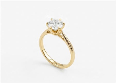ANELLO SOLITARIO IN ORO GIALLO CON DIAMANTE NATURALE DA 1 CT