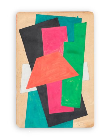 LIUBOV POPOVA (1889-1924) - Composizione Cubo-Suprematista, collocabile intorno agli anni '20