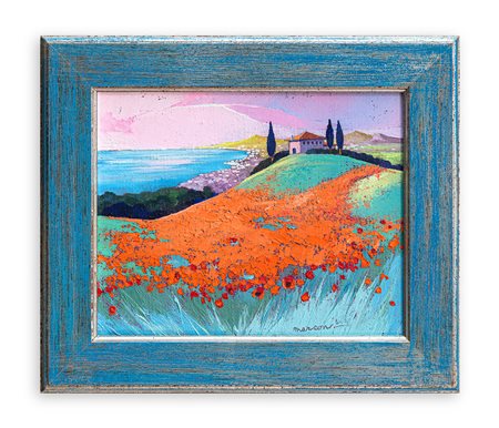 GIORGIO MARCON (1924) - Papaveri in Toscana