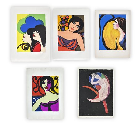 POMPEO BORRA (1898-1973) - Lotto unico di 5 litografie