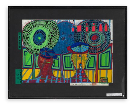 FRIEDENSREICH HUNDERTWASSER (1928-2000) - Ein regentag mit Walter Kampmann (Una giornata di pioggia con Walter Kampmann), 1969