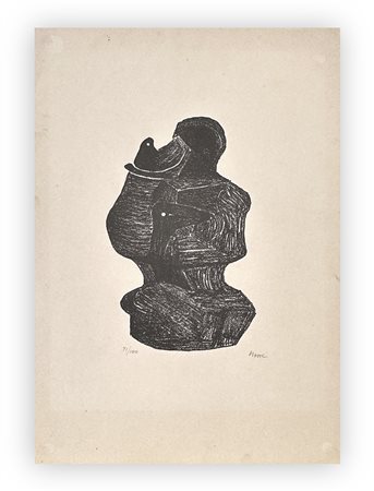 HENRY MOORE (1898-1986) - Madre e figlio, 1974