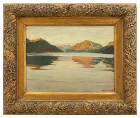 Oreste Albertini - "Tramonto sul lago a Porto Ceresio "