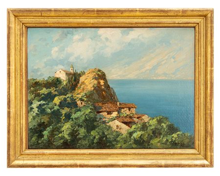 Ferdinando Silvani - "Chiesetta presso Toscolano , Lago di Garda "