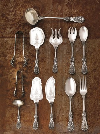 SERVITO DI POSATE, ALESSANDRIA, 1935, MANIFATTURA CESAin argento sterling,...