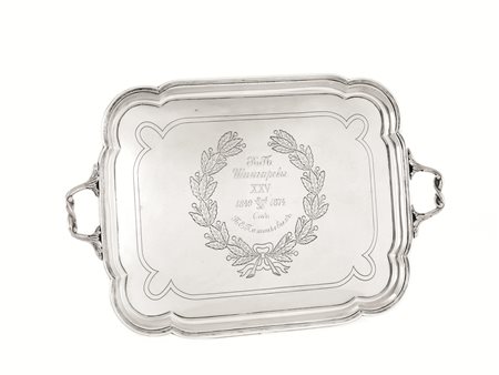 VASSOIETTO, GOVERNORATO DI TIFLIS (attuale Georgia), 1872in argento, di forma...