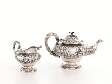 TEIERA E LATTIERA, LONDRA, 1905, ARGENTIERE CHARLES EDWARDSdi forma...