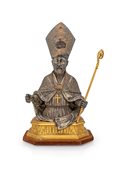  
Busto in argento e argento dorato entro astuccio 
 cm 35x20,5x15,5