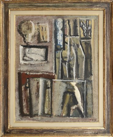 MARIO SIRONI - Composizione: frammenti, 1954