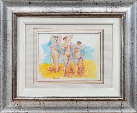 FAUSTO PIRANDELLO - Tre bagnanti, 1960 ca