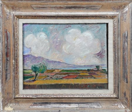 ARTURO TOSI - Paesaggio con lago