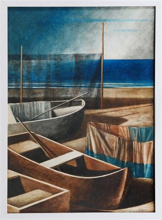 MARCELLO SCUFFI - Barche in secca (la rete nera del mare), 1998
