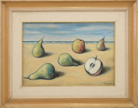 FIORENZO TOMEA - Marina con natura morta, (1950)