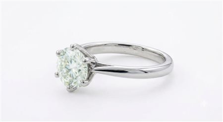 ANELLO SOLITARIO IN ORO BIANCO CON DIAMANTE NATURALE DA 2 CT