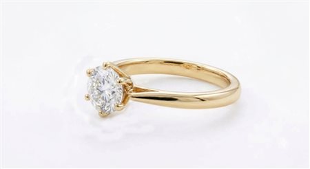 ANELLO SOLITARIO IN ORO GIALLO CON DIAMANTE NATURALE DA 1 CT