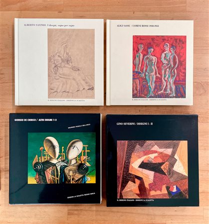 GINO SEVERINI, ALBERTO SAVINIO, GIORGIO DE CHIRICO E ALIGI SASSU - Lotto unico di 4 cataloghi