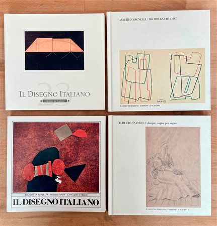 GALLERIA LA SCALETTA, REGGIO EMILIA  (DISEGNO ITALIANO, SAVINIO, MAGNELLI) - Lotto unico di 4 cataloghi