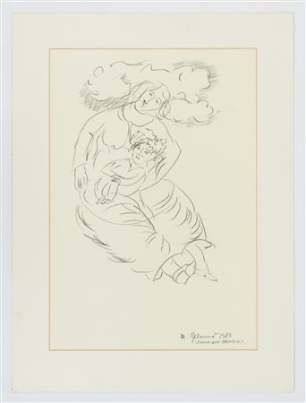 MIMMO GERMANA' Donna con bambino, 1983