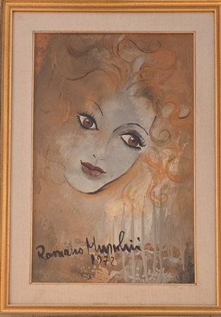 ROMANO MUSSOLINI, 50 X 70 cm, olio su masonite, titolo “CLAUDIA”, autentica e...