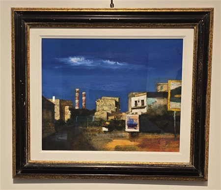 MAGAZZINI SALVATORE, 40 X 50 cm, olio su tela, titolo “ Agrigento “, firma in...